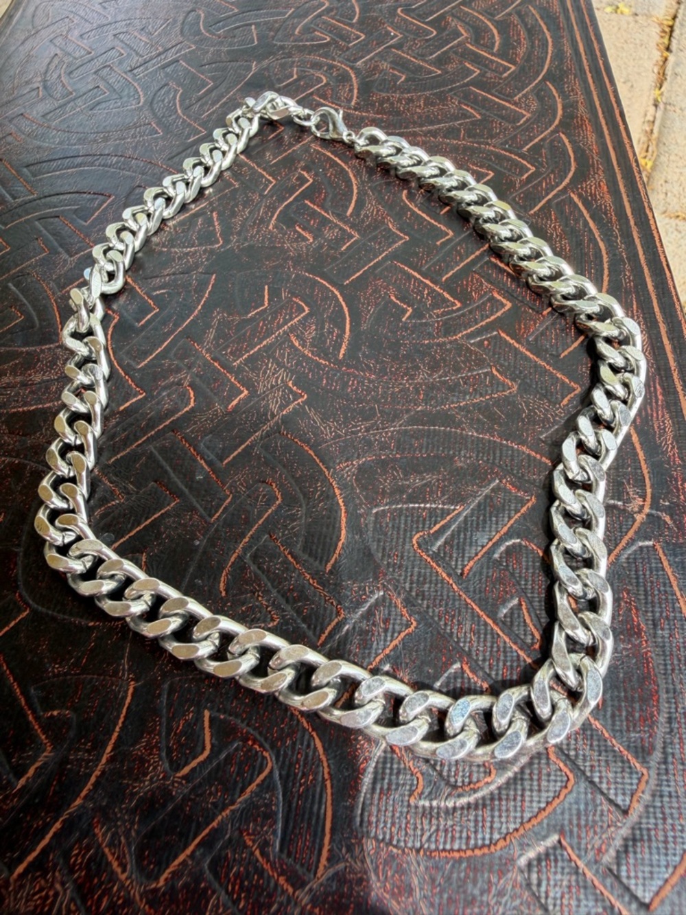 Silver Cuban Link Chain Necklace - Silver
